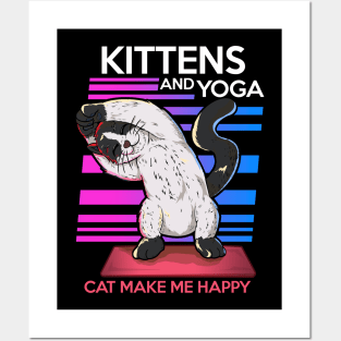 kitty yoga animal yoga cute and funny namaste Posters and Art